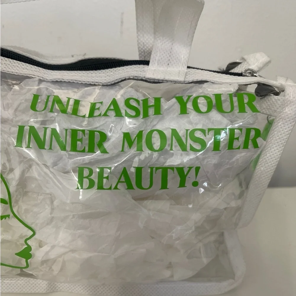 Clear bride of Frankenstein make up bag- “It’s alive!” Zipper charm handmade! - Picture 4 of 7